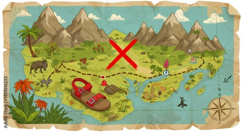 Treasure map illustration