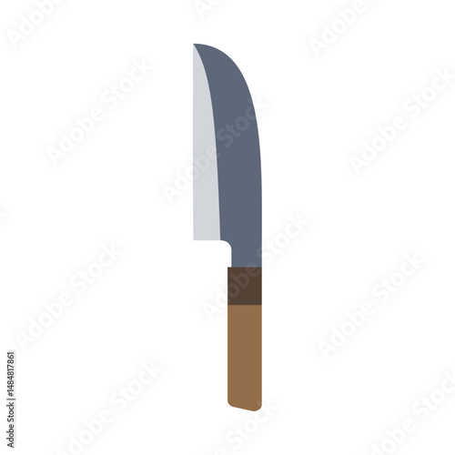 出刃包丁。フラットなベクターイラスト。
Broad‐bladed kitchen knife. Flat vector illustration.