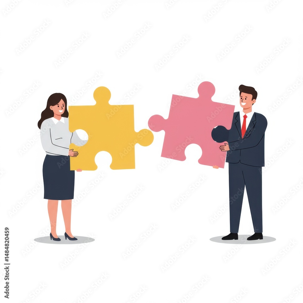 Team holding puzzle pieces isolated on white background. concept of partnership, cooperation, and problem solving. Team holding puzzle pieces isolated on white background. concept of partnership, cooperation, and problem solving.
