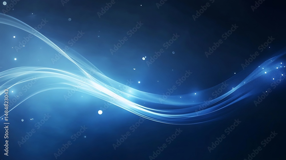 Fototapeta premium Abstract blue wave with sparkles (2)