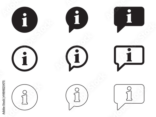 info icon set, info sign and symbol vector Design icons. information icon set, Information Icons Collection.