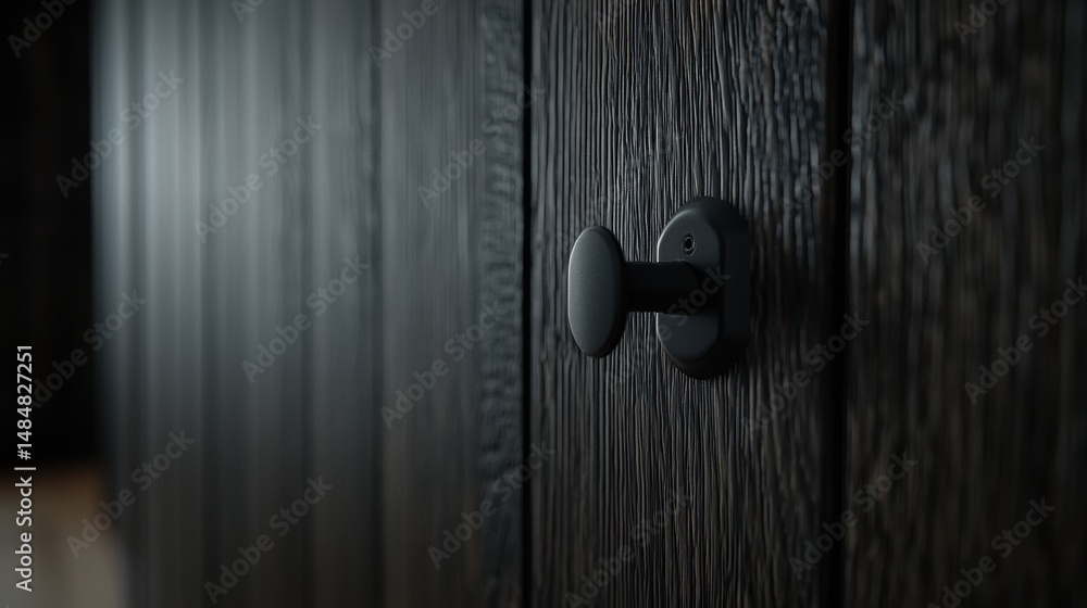 Obraz premium A black door handle.