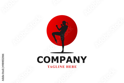 muay thai dojo modern logo design