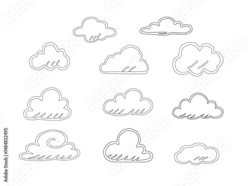 set of clouds.set of clouds icons. Vector illustration of clouds.set of colorful clouds.weather icon set. Set of weather icons.clouds computing concept. Cloud computing icon. clouds pattern background
