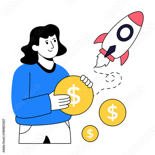 Premium download illustration of finance startup