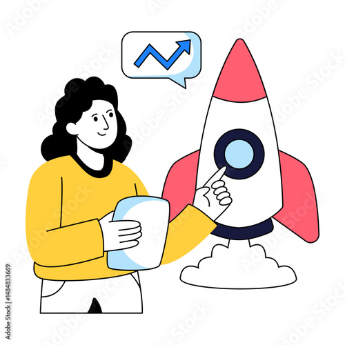 Perfect design illustration of project launch