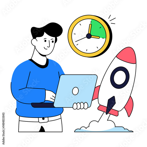 Perfect design illustration of startup time