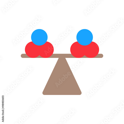 balanced equation simple flat icon illustration