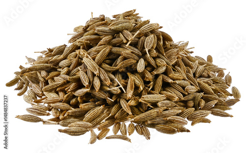 Foto Pile cumin isolated on a transparent background