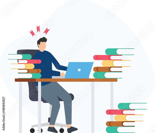 Work burden or job overload, heavy workload or task pressure, work stress or task fatigue, employee strain or mental exhaustion, high demand or job responsibility, work imbalance or task disproportion