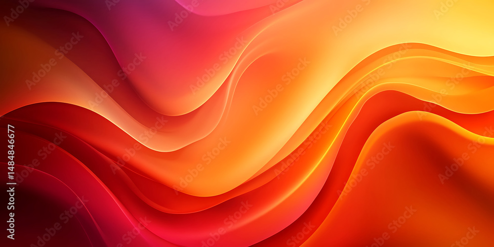 Abstract wavy background in warm colors elegant red orange yellow gradient illustration for creative digital design and decoration Abstract wavy background in warm colors elegant red orange yellow gradient illustration for creative digital design and decoration