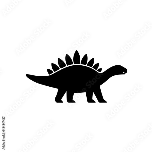 Simple black Stegosaurus Icon