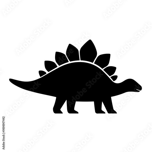 Simple black Stegosaurus Icon