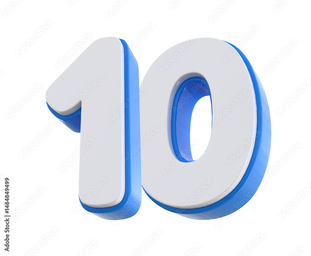 3D Blue Number 10 3D Blue Number 10