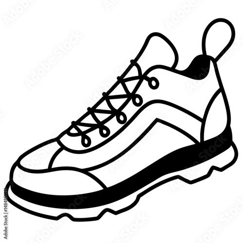 Climbing Shoes Silhouette Vector – Black on White