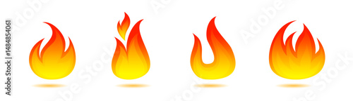 Set Icon Flames full color
