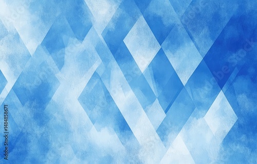 Abstract blue and white design with diagonal shapes