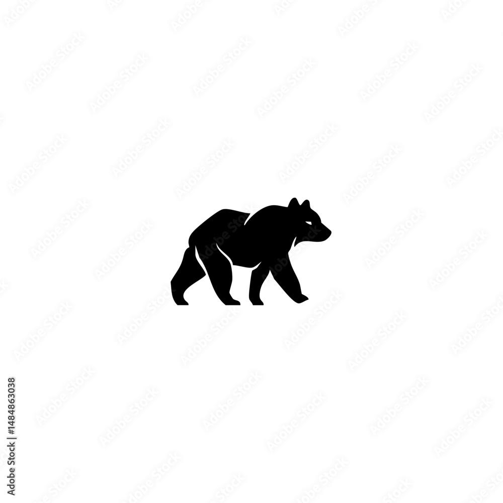 Obraz premium Big bear or Grizzly. Hand drawn vector illustration. Vintage image of a wild animal.
