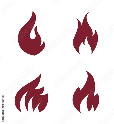 Set Icon Flames full color