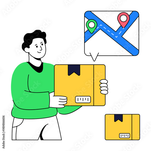 Perfect design illustration of parcel location