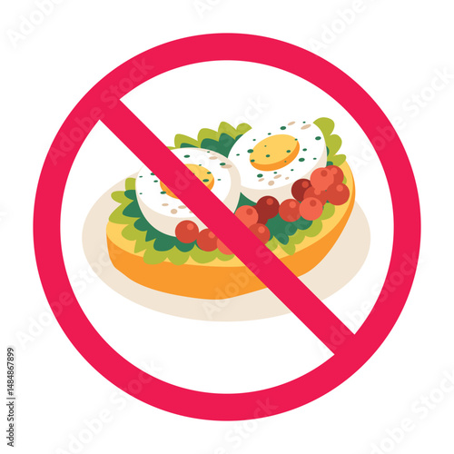 No food allowed sign, no eating symbol, vector illustration design, isolated on white background