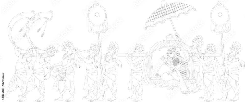 Fototapeta premium Indian Wedding Ceremony. wedding procession. 