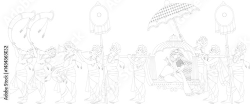 Indian Wedding Ceremony. wedding procession. 