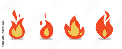 Set Icon Flames full color