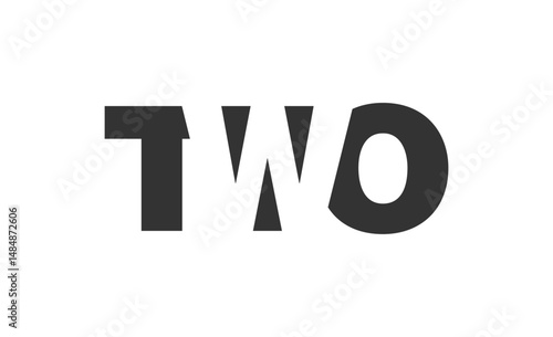 TWO logo design. Initial letter T W O bold font style for tech startups, consulting, corporate branding. Creative company name, headlines typography identity, trendy logotype.