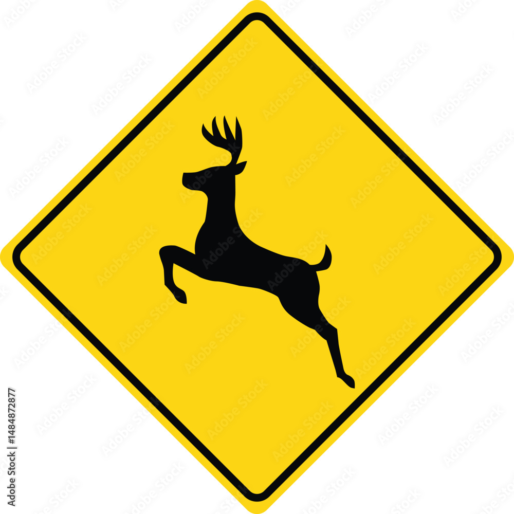 custom made wallpaper toronto digitalU.S. Deer Crossing sign. deer crossing symbol. Caution. Deer crossing. flat style.