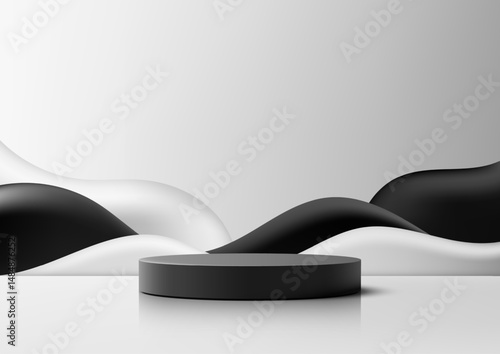 sleek 3d dark gray cylindri...