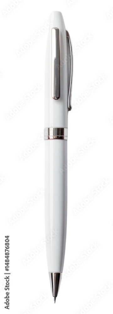 Fototapeta premium PNG Pen white background silver metal.