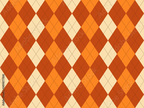 Vibrant autumnal argyle pattern.  Perfect for fallthemed designs, backgrounds, textiles, and website layouts. This geometric design offers a classic yet modern feel, evoking warmth and sophistication.
