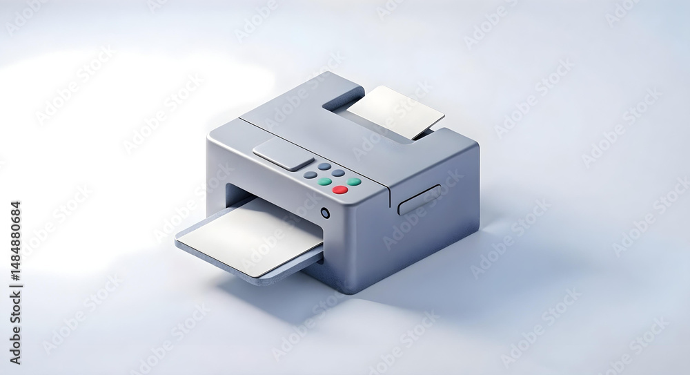 custom made wallpaper toronto digitalIsometric 3D Icon of Printer on White Background
