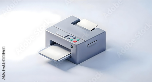 Wallpaper Mural Isometric 3D Icon of Printer on White Background Torontodigital.ca