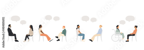 Different people talk to each other. Communication concept.	