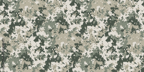 Abstract digital camouflage pattern.  Versatile neutral tones ideal for backgrounds, textures, or militarythemed designs.