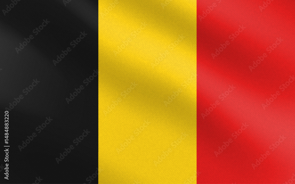 Fototapeta premium Flag of Belgium with paper texture and light. Vector illustration 