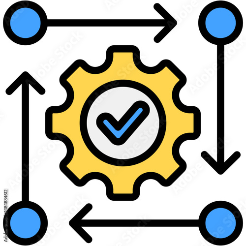 Dependency Management Colour Icon Vector Illustration