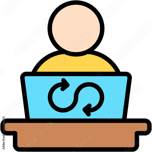 Devops Engineer Colour Icon Vector Illustration