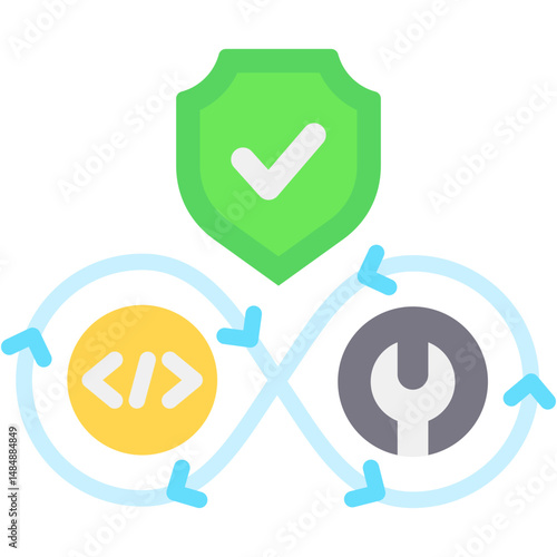 Devsecops Fill Icon Vector Illusrtation