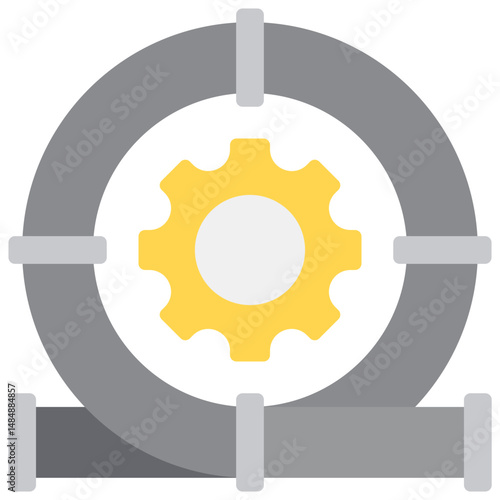 Deployment Pipeline Fill Icon Vector Illusrtation