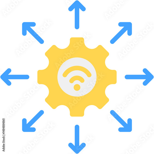 Automated Deployment Fill Icon Vector Illusrtation