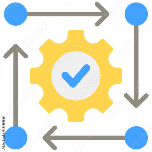 Dependency Management Fill Icon Vector Illusrtation