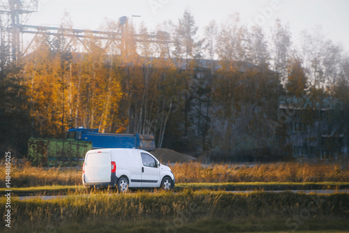 Wallpaper Mural Vehicle driving open grassy landscape Torontodigital.ca