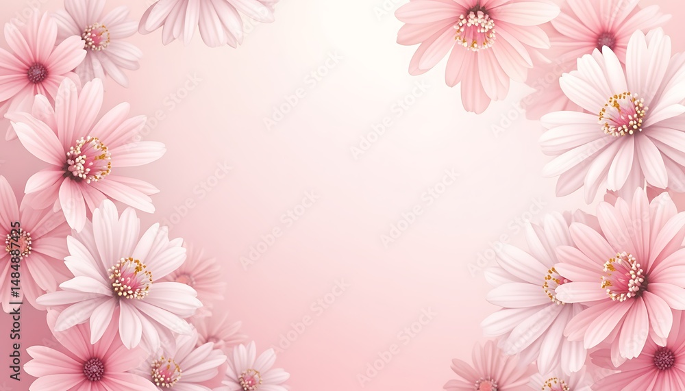 Naklejka premium Pink flowers floral background flower petals floral art
