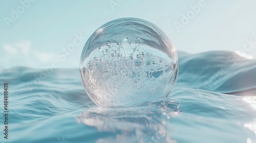 Water Bubble Sphere on a Calm Surface