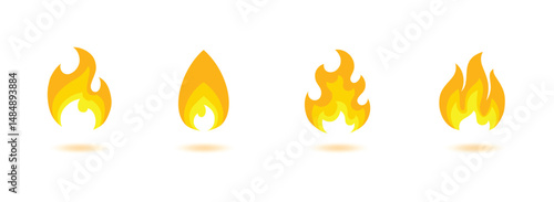 Set Icon Flames full color