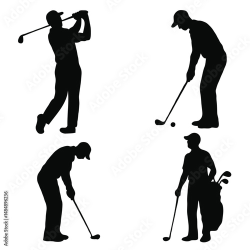 golf player silhouettes 