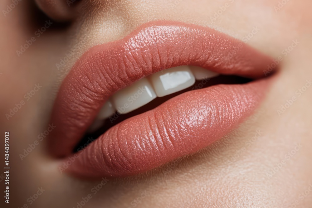 Plump lips after cosmetic enhancement procedure Plump lips after cosmetic enhancement procedure